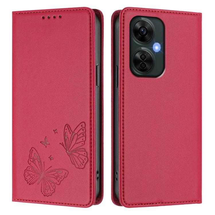 For OnePlus Nord CE 3 Lite / OnePlus Nord N30 Strong Magnetic Dual Butterfly RFID Vegan Leather Phone Case