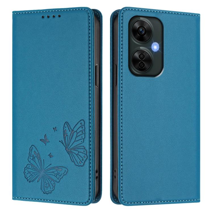 For OnePlus Nord CE 3 Lite / OnePlus Nord N30 Strong Magnetic Dual Butterfly RFID Vegan Leather Phone Case