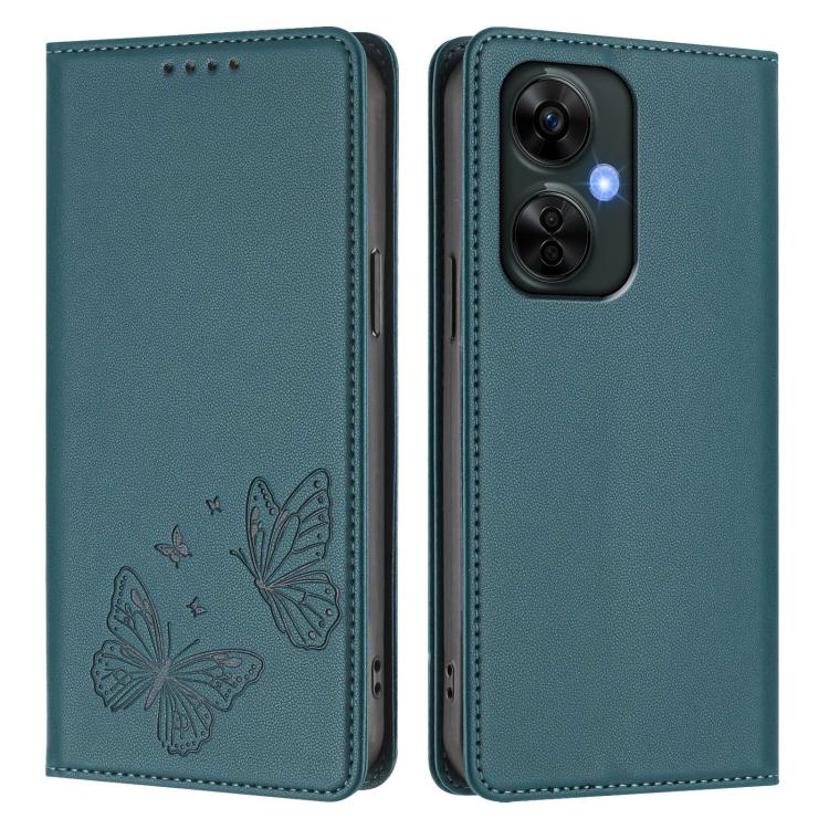 For OnePlus Nord CE 3 Lite / OnePlus Nord N30 Strong Magnetic Dual Butterfly RFID Vegan Leather Phone Case
