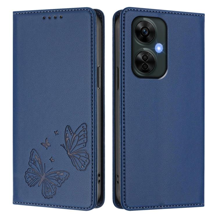 For OnePlus Nord CE 3 Lite / OnePlus Nord N30 Strong Magnetic Dual Butterfly RFID Vegan Leather Phone Case
