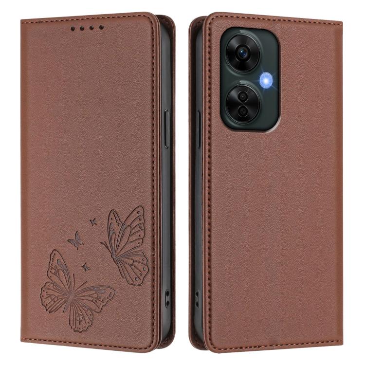 For OnePlus Nord CE 3 Lite / OnePlus Nord N30 Strong Magnetic Dual Butterfly RFID Vegan Leather Phone Case