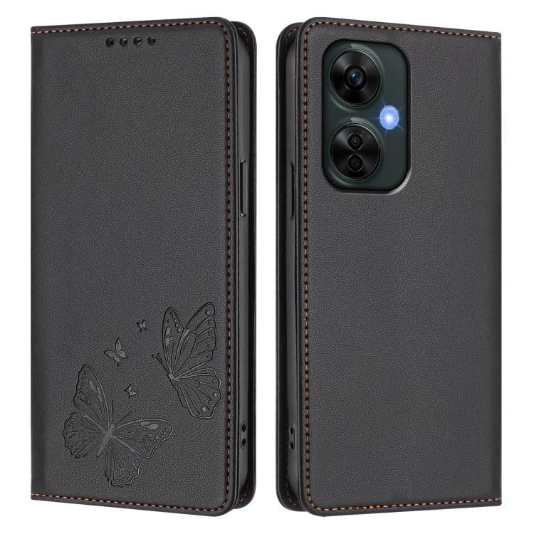 For OnePlus Nord CE 3 Lite / OnePlus Nord N30 Strong Magnetic Dual Butterfly RFID Vegan Leather Phone Case