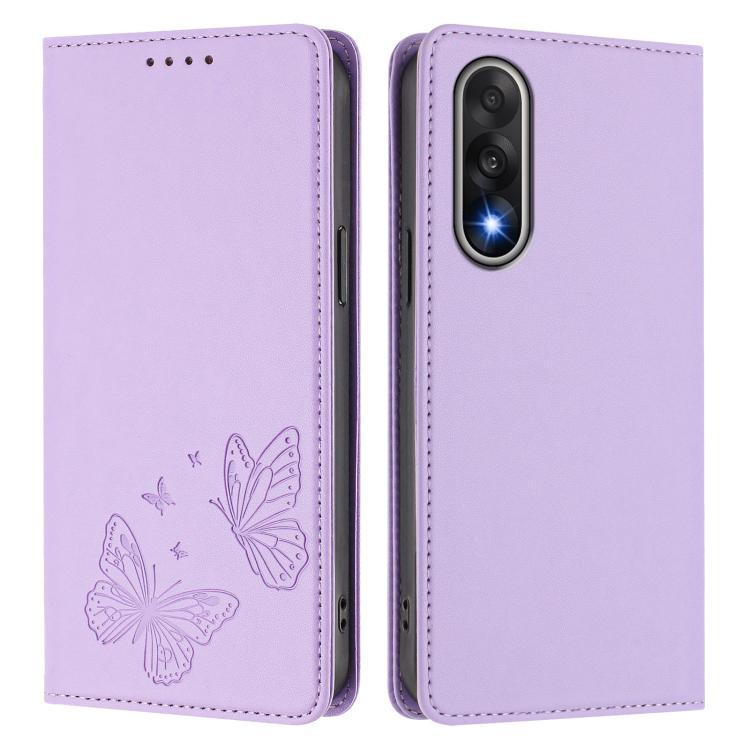 For OnePlus Nord 5 / Ace 5 Ultra Strong Magnetic Dual Butterfly RFID Vegan Leather Phone Case