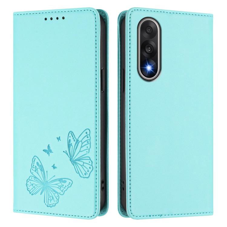 For OnePlus Nord 5 / Ace 5 Ultra Strong Magnetic Dual Butterfly RFID Vegan Leather Phone Case