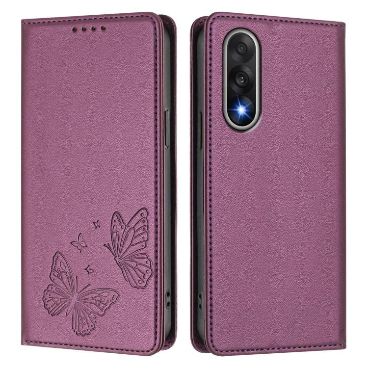 For OnePlus Nord 5 / Ace 5 Ultra Strong Magnetic Dual Butterfly RFID Vegan Leather Phone Case