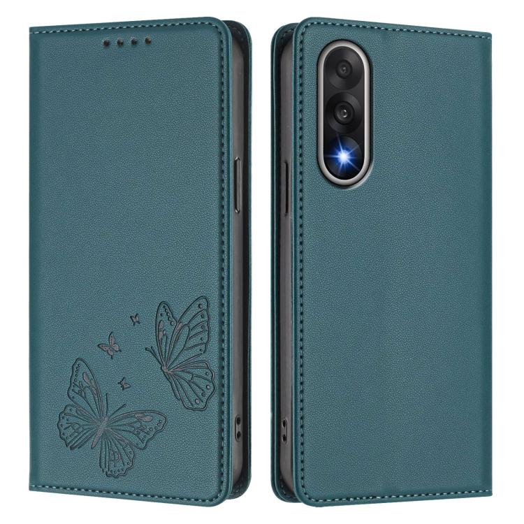 For OnePlus Nord 5 / Ace 5 Ultra Strong Magnetic Dual Butterfly RFID Vegan Leather Phone Case