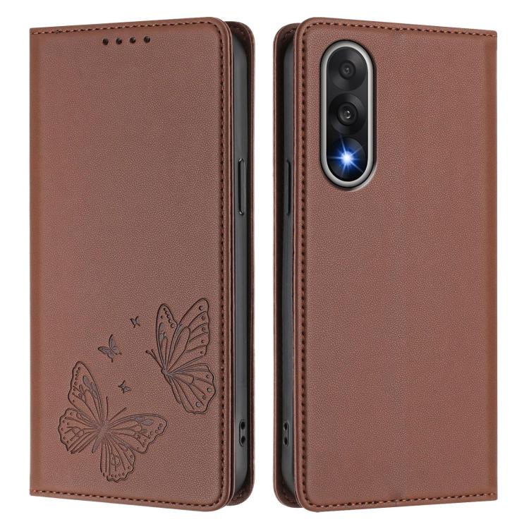 For OnePlus Nord 5 / Ace 5 Ultra Strong Magnetic Dual Butterfly RFID Vegan Leather Phone Case