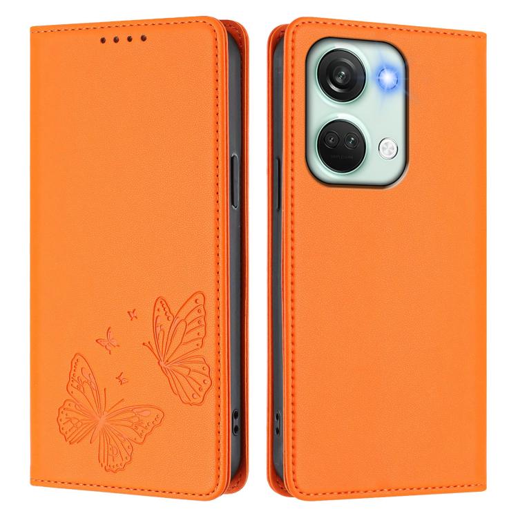 For OnePlus Nord 3 / OnePlus Ace 2V Strong Magnetic Dual Butterfly RFID Vegan Leather Phone Case