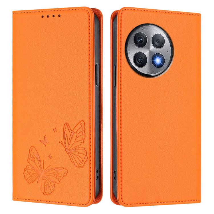 For OnePlus Ace 2 Pro Strong Magnetic Dual Butterfly RFID Vegan Leather Phone Case