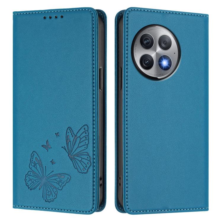 For OnePlus Ace 2 Pro Strong Magnetic Dual Butterfly RFID Vegan Leather Phone Case