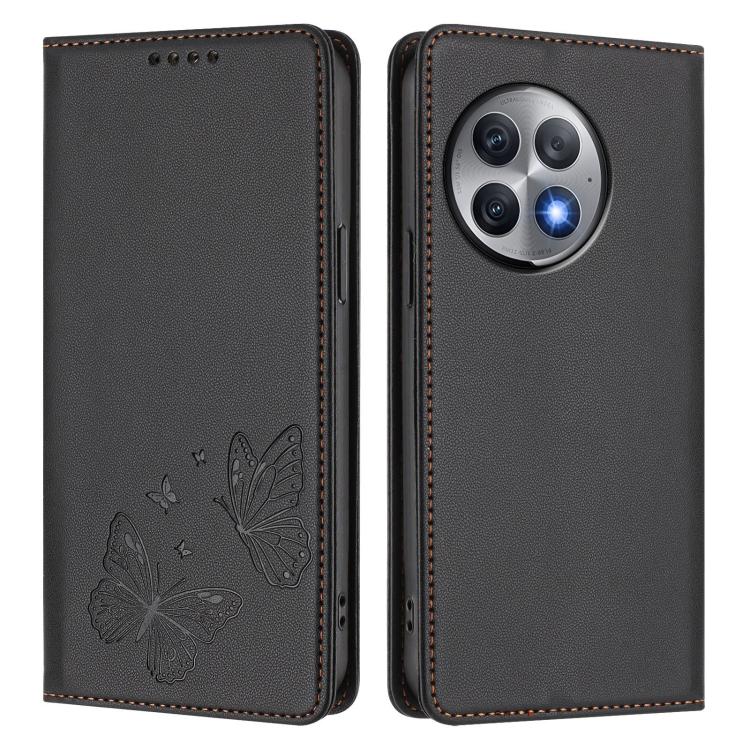 For OnePlus Ace 2 Pro Strong Magnetic Dual Butterfly RFID Vegan Leather Phone Case