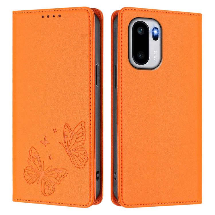 For OnePlus 15R / Ace 6 / Ace 6T Strong Magnetic Dual Butterfly RFID Vegan Leather Phone Case