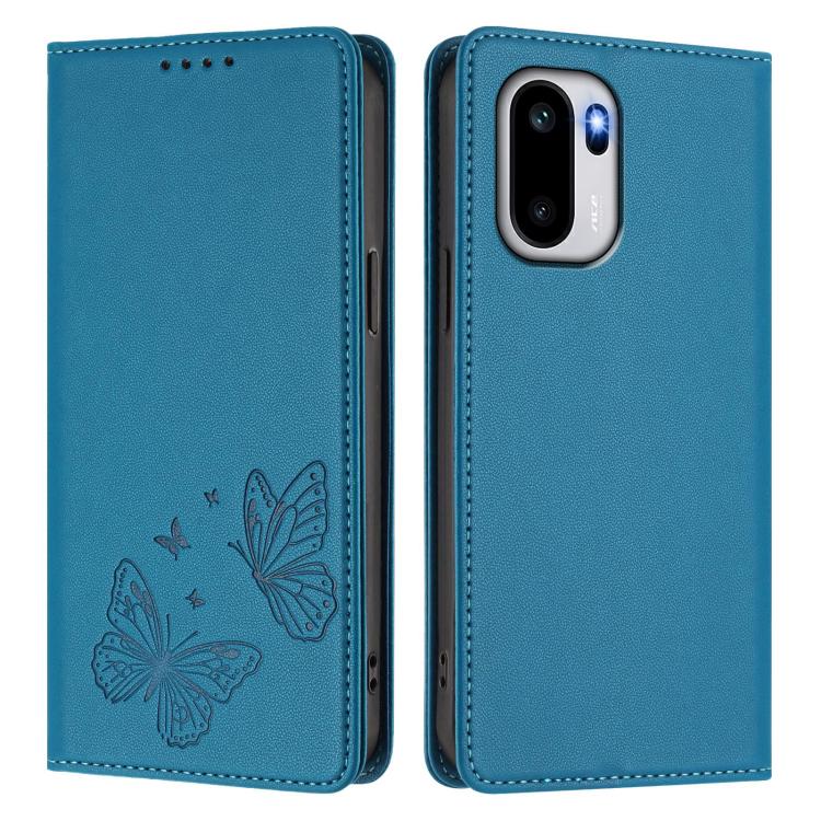 For OnePlus 15R / Ace 6 / Ace 6T Strong Magnetic Dual Butterfly RFID Vegan Leather Phone Case