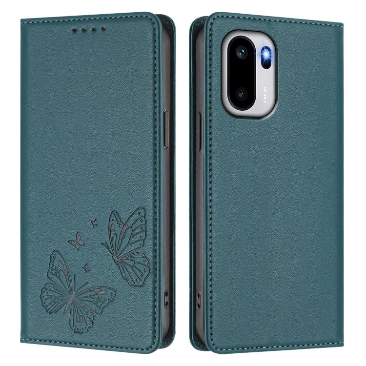 For OnePlus 15R / Ace 6 / Ace 6T Strong Magnetic Dual Butterfly RFID Vegan Leather Phone Case