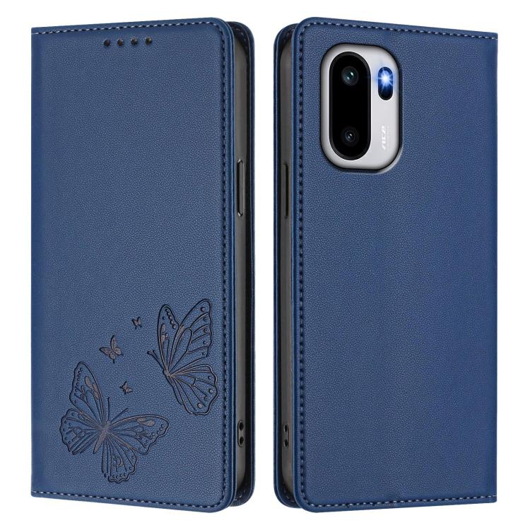 For OnePlus 15R / Ace 6 / Ace 6T Strong Magnetic Dual Butterfly RFID Vegan Leather Phone Case