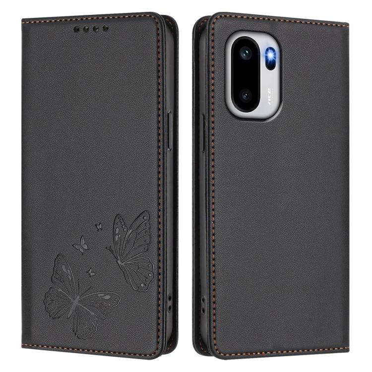 For OnePlus 15R / Ace 6 / Ace 6T Strong Magnetic Dual Butterfly RFID Vegan Leather Phone Case