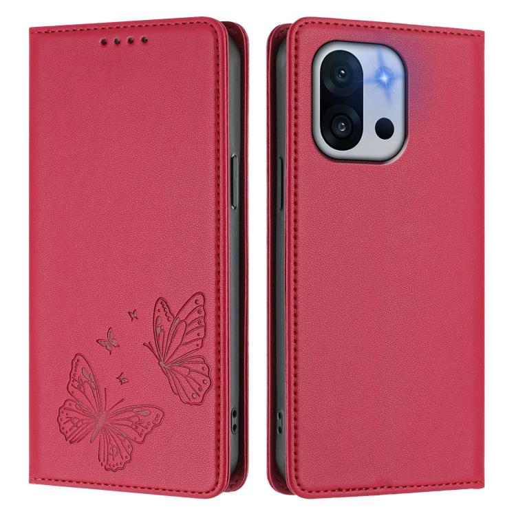 For OnePlus 13T Strong Magnetic Dual Butterfly RFID Vegan Leather Phone Case