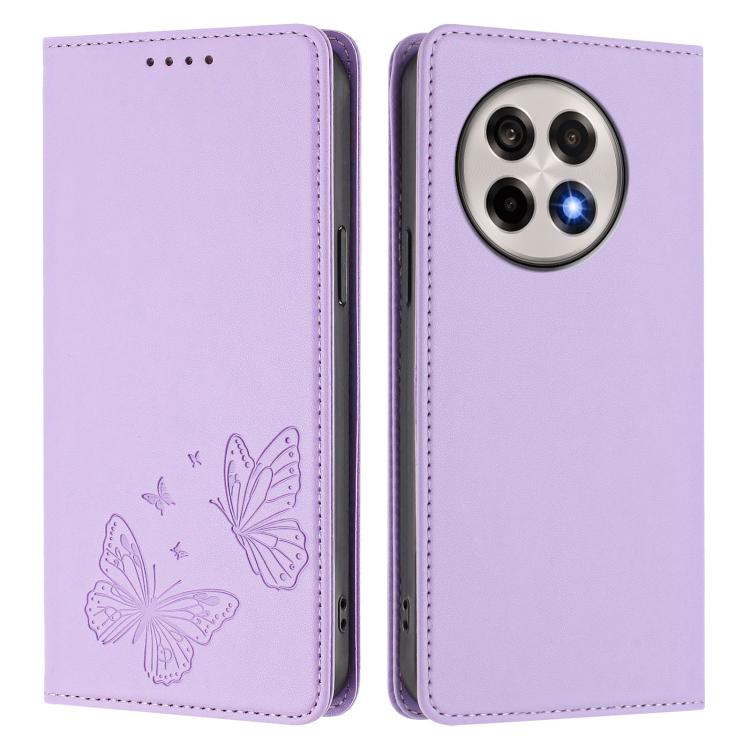 For OnePlus 13R / Ace 5 / Ace 5 Pro Strong Magnetic Dual Butterfly RFID Vegan Leather Phone Case