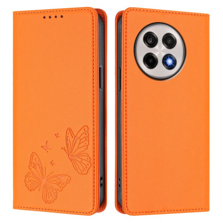 For OnePlus 13R / Ace 5 / Ace 5 Pro Strong Magnetic Dual Butterfly RFID Vegan Leather Phone Case