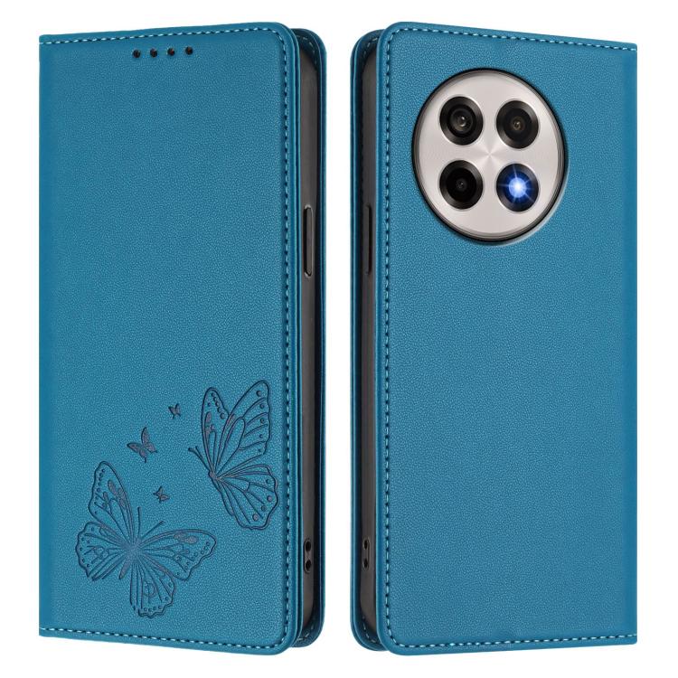 For OnePlus 13R / Ace 5 / Ace 5 Pro Strong Magnetic Dual Butterfly RFID Vegan Leather Phone Case