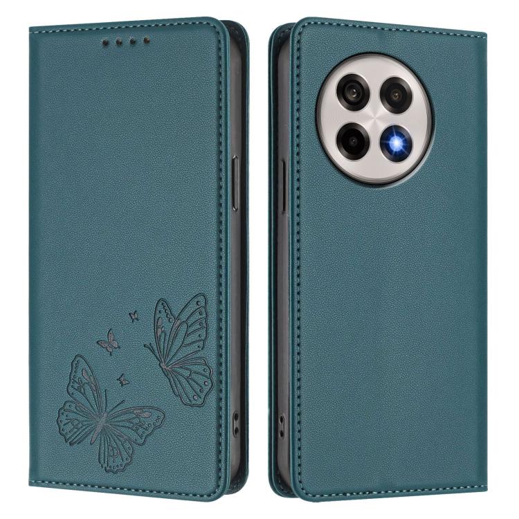 For OnePlus 13R / Ace 5 / Ace 5 Pro Strong Magnetic Dual Butterfly RFID Vegan Leather Phone Case