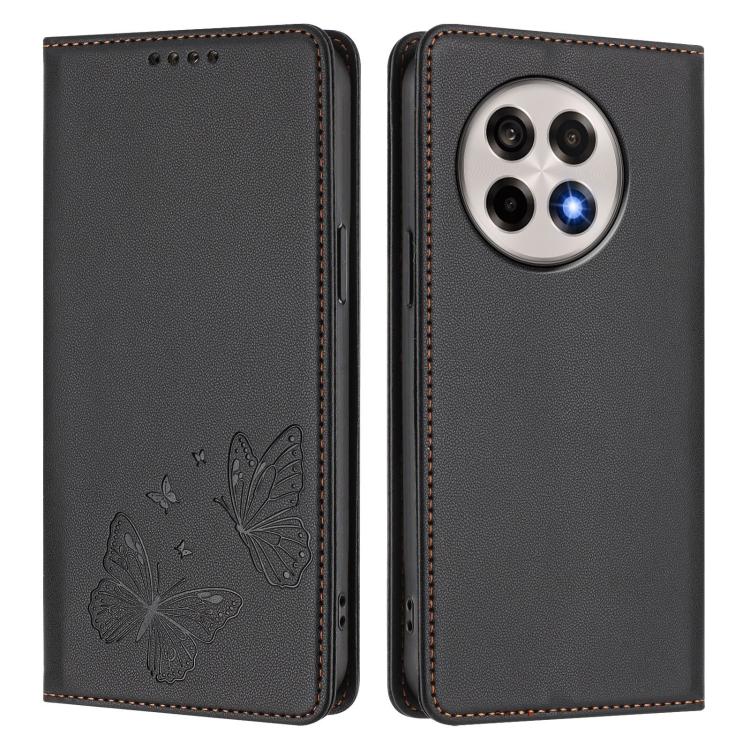 For OnePlus 13R / Ace 5 / Ace 5 Pro Strong Magnetic Dual Butterfly RFID Vegan Leather Phone Case