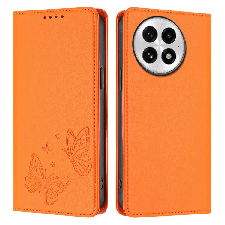 For OnePlus 13 Strong Magnetic Dual Butterfly RFID Vegan Leather Phone Case