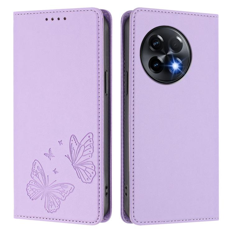 For OnePlus 11R / OnePlus Ace 2 Strong Magnetic Dual Butterfly RFID Vegan Leather Phone Case