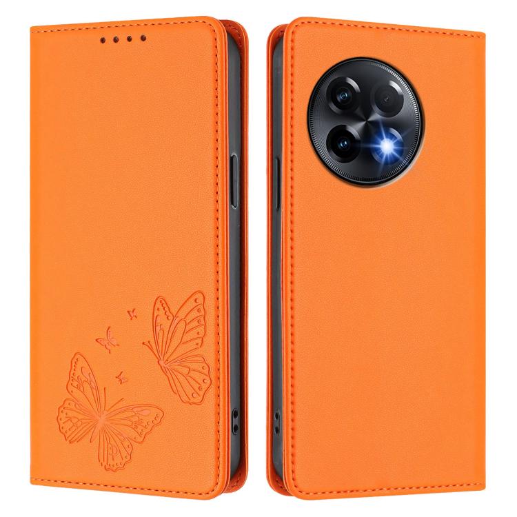 For OnePlus 11R / OnePlus Ace 2 Strong Magnetic Dual Butterfly RFID Vegan Leather Phone Case
