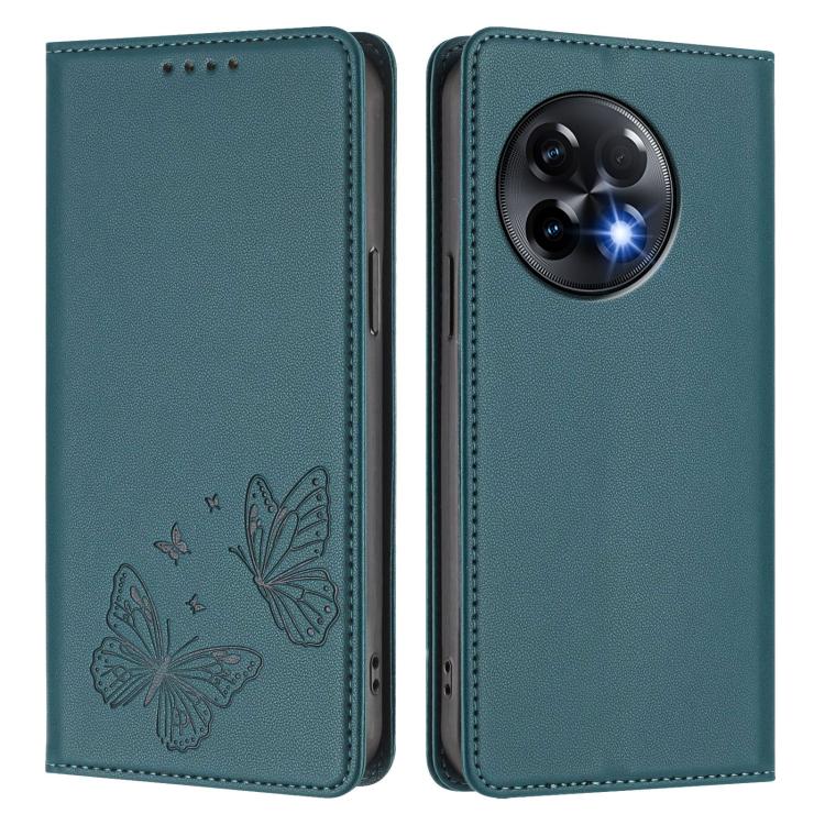 For OnePlus 11R / OnePlus Ace 2 Strong Magnetic Dual Butterfly RFID Vegan Leather Phone Case