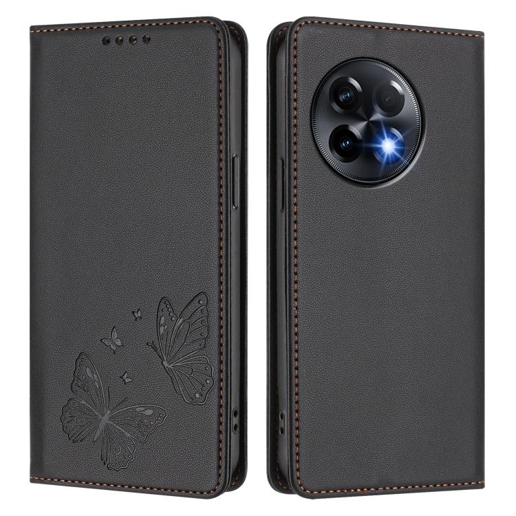 For OnePlus 11R / OnePlus Ace 2 Strong Magnetic Dual Butterfly RFID Vegan Leather Phone Case