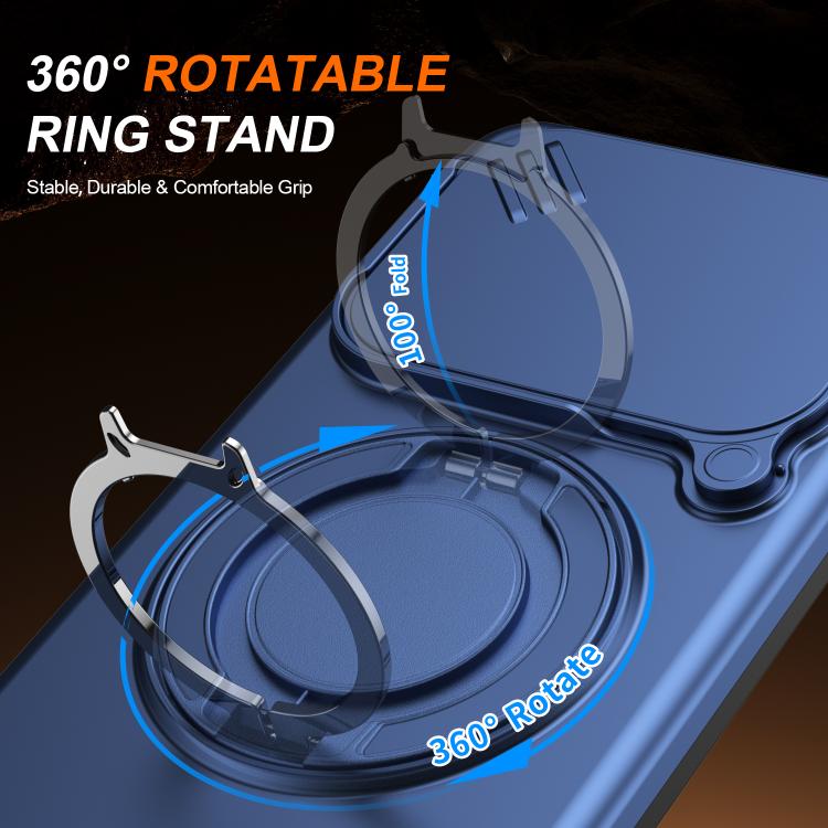 For Redmi Note 14 4G / 5G Camera Sliding Shield Magnetic Rotation Holder Phone Case