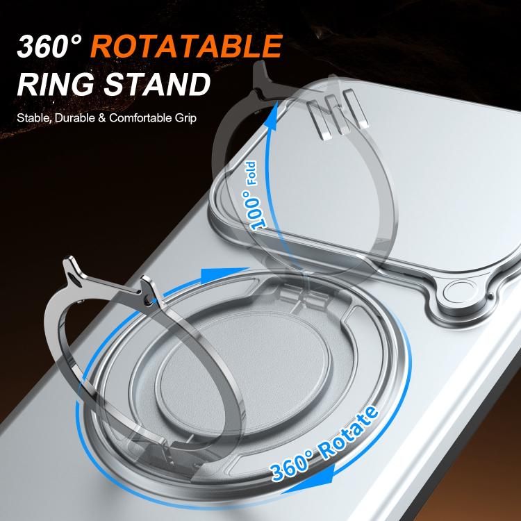 For Redmi Note 14 4G / 5G Camera Sliding Shield Magnetic Rotation Holder Phone Case
