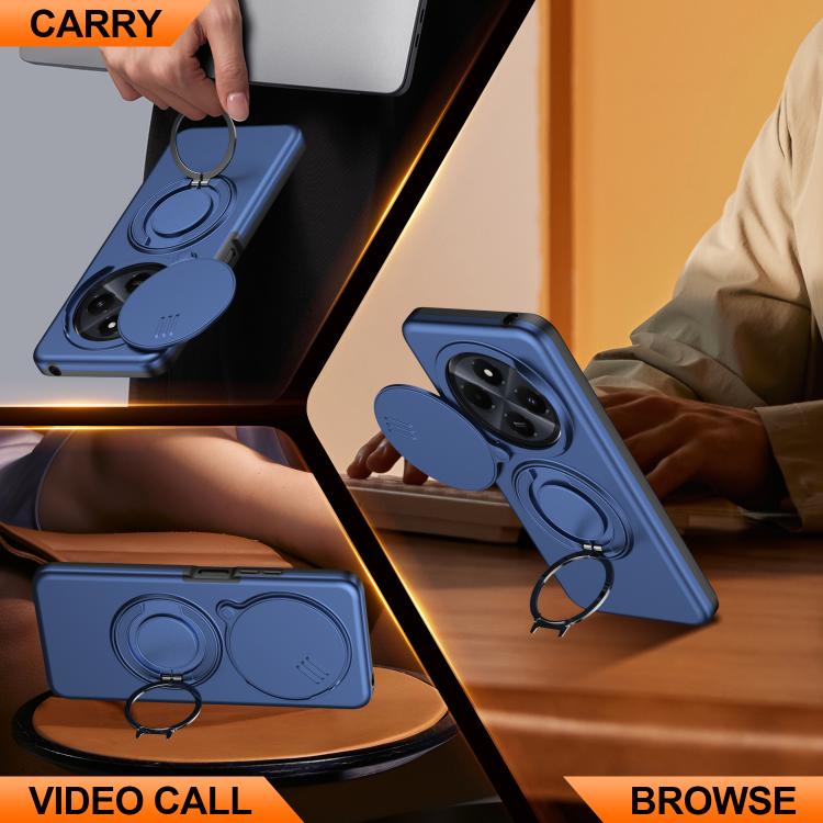 For Redmi 14C / 14R / Poco C75 Camera Sliding Shield Magnetic Rotation Holder Phone Case