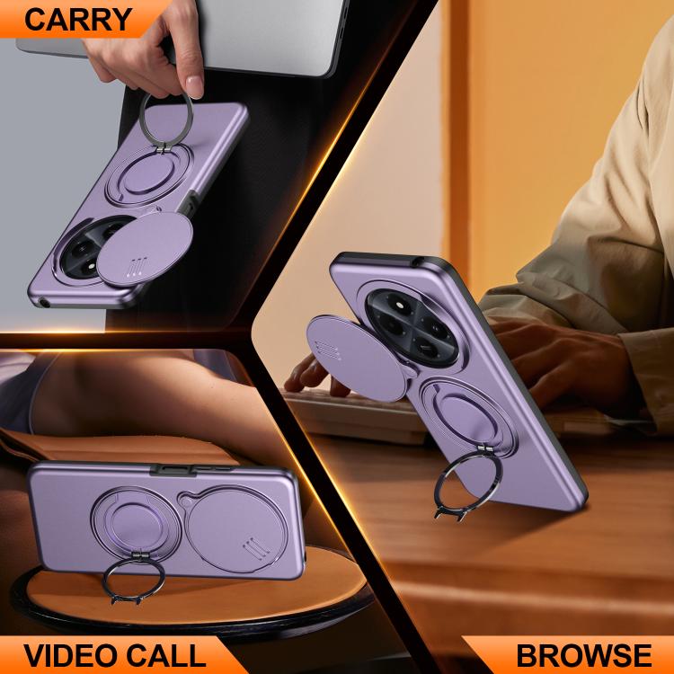 For Redmi 14C / 14R / Poco C75 Camera Sliding Shield Magnetic Rotation Holder Phone Case