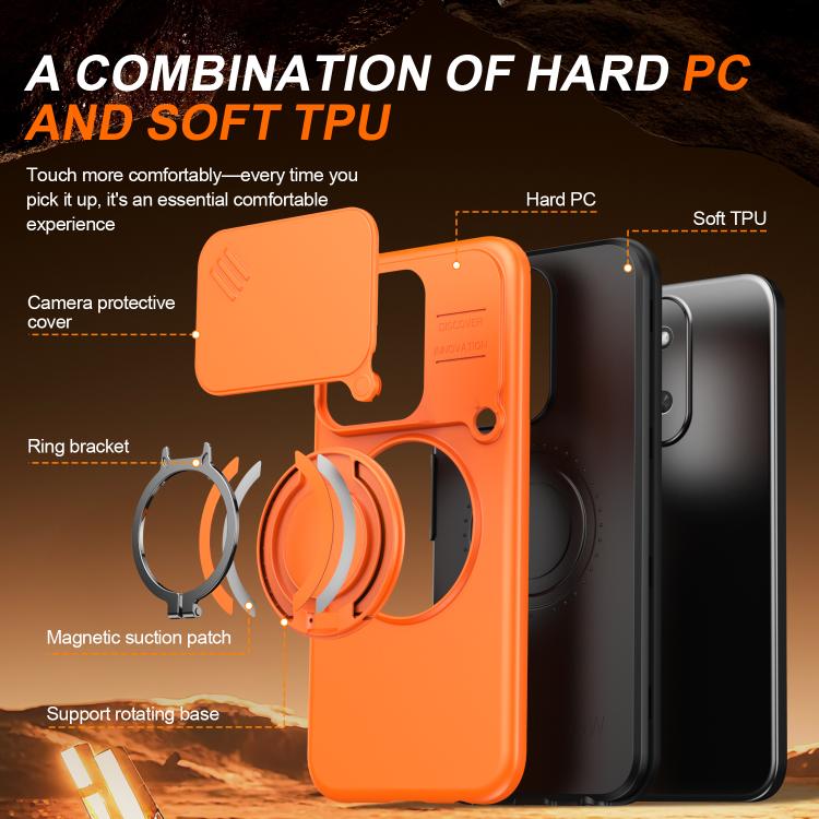 For Redmi 15C 5G / 4G Global 171mm Camera Sliding Shield Magnetic Rotation Holder Phone Case