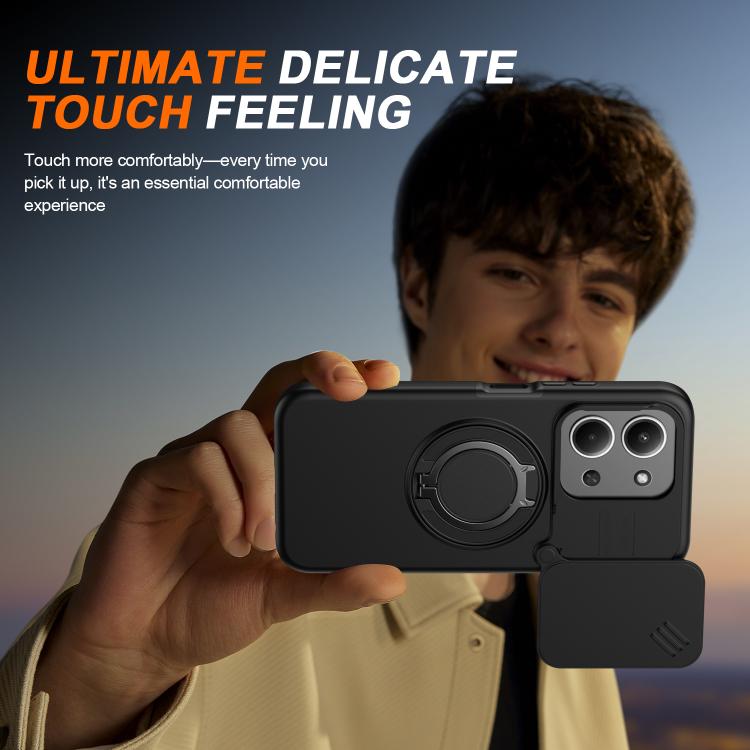 For Redmi 15C 5G / 4G EU 173mm Camera Sliding Shield Magnetic Rotation Holder Phone Case