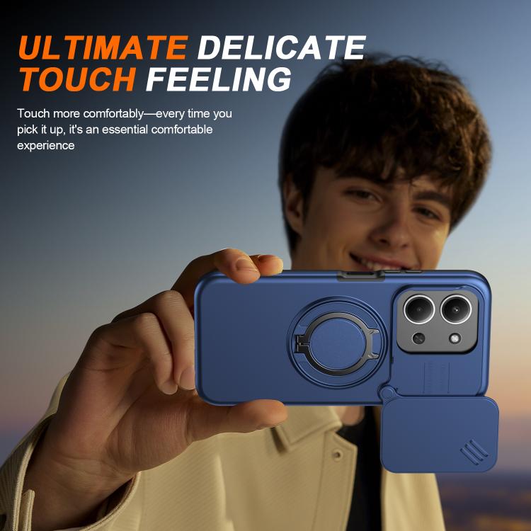 For Redmi 15C 5G / 4G EU 173mm Camera Sliding Shield Magnetic Rotation Holder Phone Case