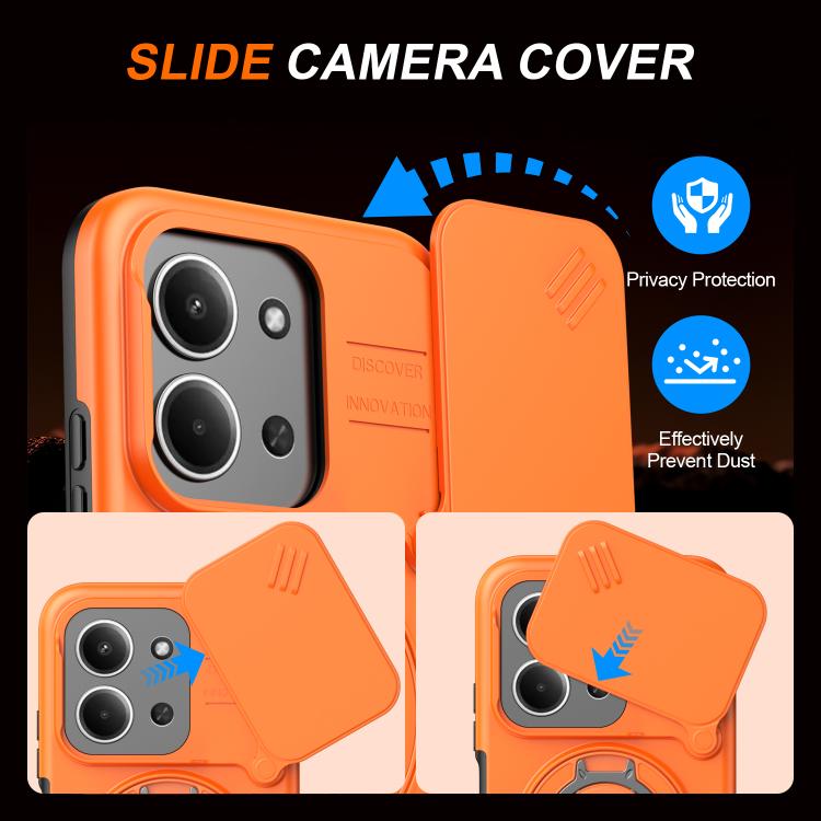 For Redmi 15C 5G / 4G EU 173mm Camera Sliding Shield Magnetic Rotation Holder Phone Case