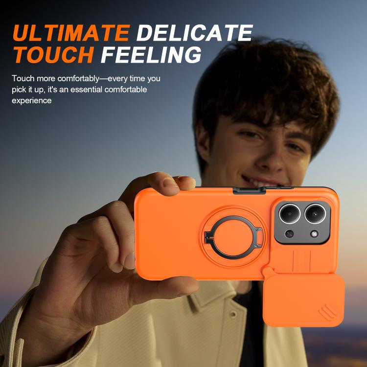 For Redmi 15C 5G / 4G EU 173mm Camera Sliding Shield Magnetic Rotation Holder Phone Case