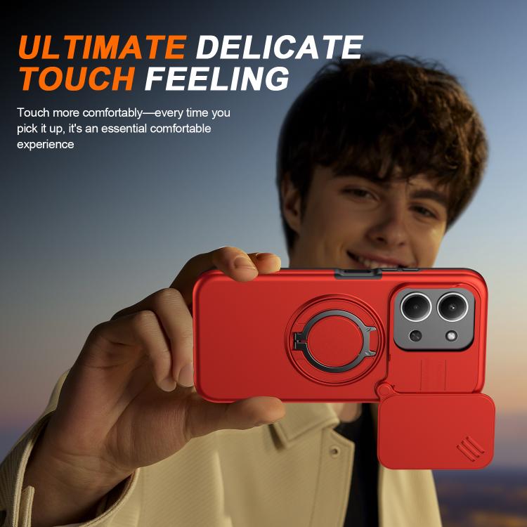 For Redmi 15C 5G / 4G EU 173mm Camera Sliding Shield Magnetic Rotation Holder Phone Case