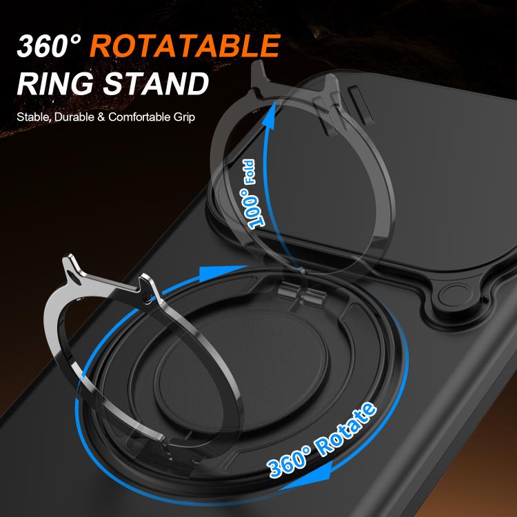 For Redmi A5 4G 171.7mm / Poco C71 Camera Sliding Shield Magnetic Rotation Holder Phone Case