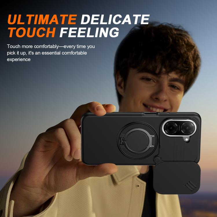 For Redmi A5 4G 171.7mm / Poco C71 Camera Sliding Shield Magnetic Rotation Holder Phone Case