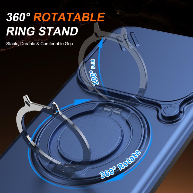 For Redmi A5 4G 171.7mm / Poco C71 Camera Sliding Shield Magnetic Rotation Holder Phone Case