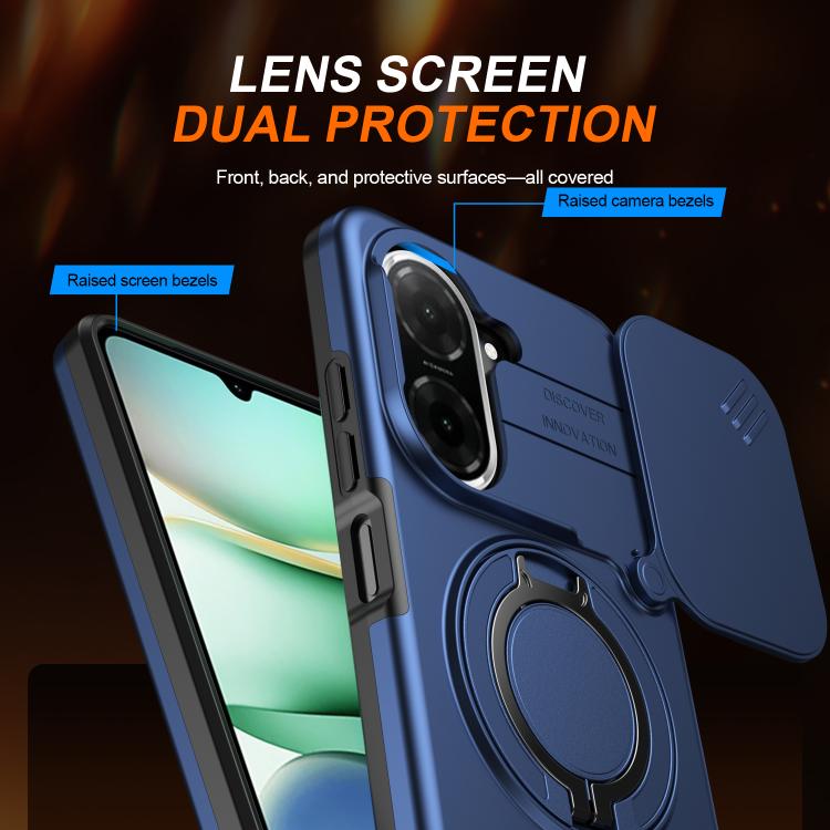 For Redmi A5 4G 171.7mm / Poco C71 Camera Sliding Shield Magnetic Rotation Holder Phone Case