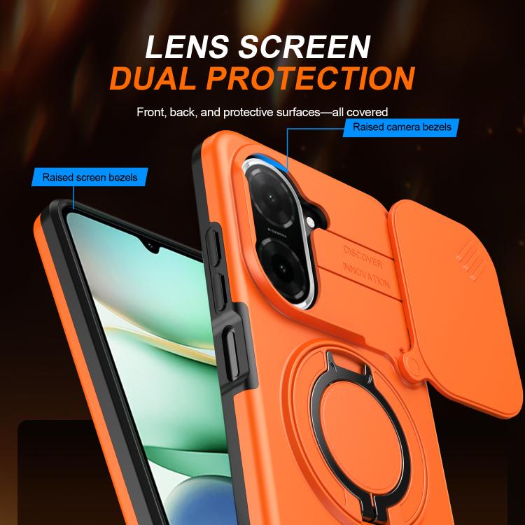 For Redmi A5 4G 171.7mm / Poco C71 Camera Sliding Shield Magnetic Rotation Holder Phone Case