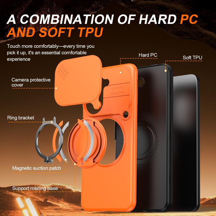 For Redmi A5 4G 171.7mm / Poco C71 Camera Sliding Shield Magnetic Rotation Holder Phone Case