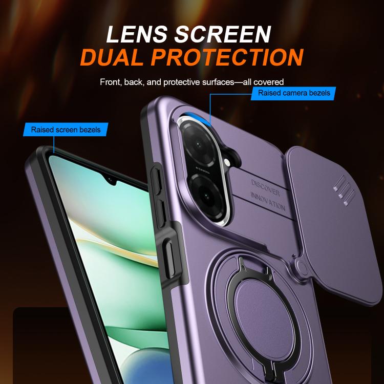 For Redmi A5 4G 171.7mm / Poco C71 Camera Sliding Shield Magnetic Rotation Holder Phone Case