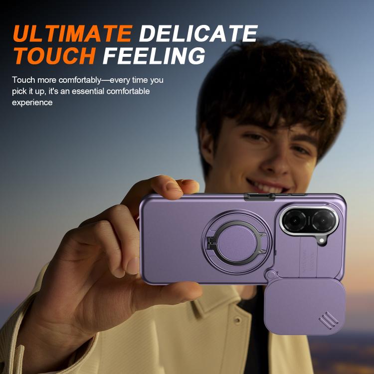 For Redmi A5 4G 171.7mm / Poco C71 Camera Sliding Shield Magnetic Rotation Holder Phone Case