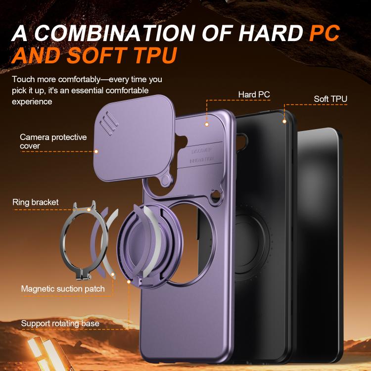 For Redmi A5 4G 171.7mm / Poco C71 Camera Sliding Shield Magnetic Rotation Holder Phone Case